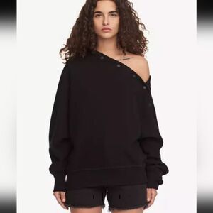 Rag & Bone Kate Modular Pullover Japanese Cotton Terry Button Snap Sweater XXS